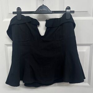 Black strapless bustier Top from Anthropology New,,, flare bottom